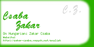 csaba zakar business card